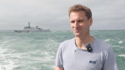 French patrol boat appears to fire gunshots in the Channel during BBC interview