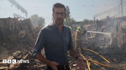 Watch: BBC visits smouldering market in Ukraine after strikes