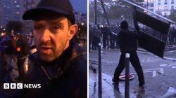 Watch: BBC in Paris as police charge protesters and use tear gas during unrest