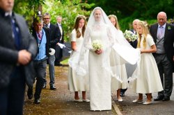 Harriet Sperling wears stunning wedding dress as she arrives to wed Peter Phillips