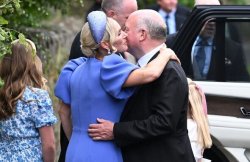 Zara Tindall sparks royal frenzy in blue as she arrives at Peter Phillips’ wedding