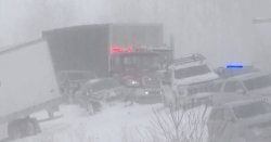 Michigan Interstate 196 closed after 100-car pile-up in heavy snow injures several people
