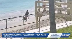 Woman rescues drowning man then discovers he's wanted for shooting his wife and her lover
