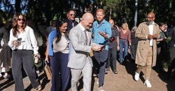 Moment Prince Harry forced to step in to protect Meghan Markle as they're 'ambushed'