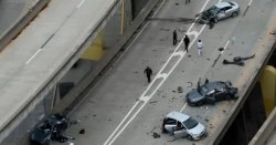 Tragedy as 2 dead after car flips off Pittsburgh bridge in horror 5-vehicle smash