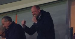 Prince William celebrates in stands as he watches beloved Aston Villa play
