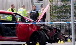 Horror as footballer, 26, dies after car 'rams into group of people' in huge crash