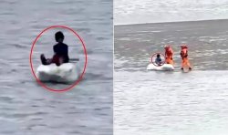 Boy, 11, found floating on polystyrene at sea after failing to show up at school