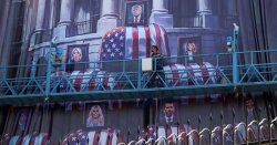 Trump's wife and family displayed in terrifying 'blood for blood' Iran coffins mural