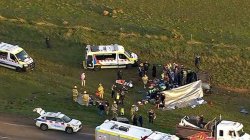 Two children killed and five others injured after car flips in horror crash