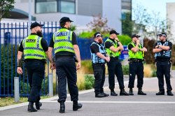 Fury in UK town as anti-migrant protesters gather outside RNLI HQ and hand out rape alarms