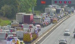M56 traffic LIVE: Multi vehicle crash near Manchester Airport as all traffic stopped