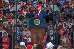Trump launches unhinged rant at woman to go 'home to mama' during North Carolina rally