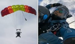 Prince Harry jumps out of plane in new trip before private phone call to Meghan