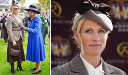 Zara Tindall stuns in brown heritage look in rare appearance with Queen Camilla