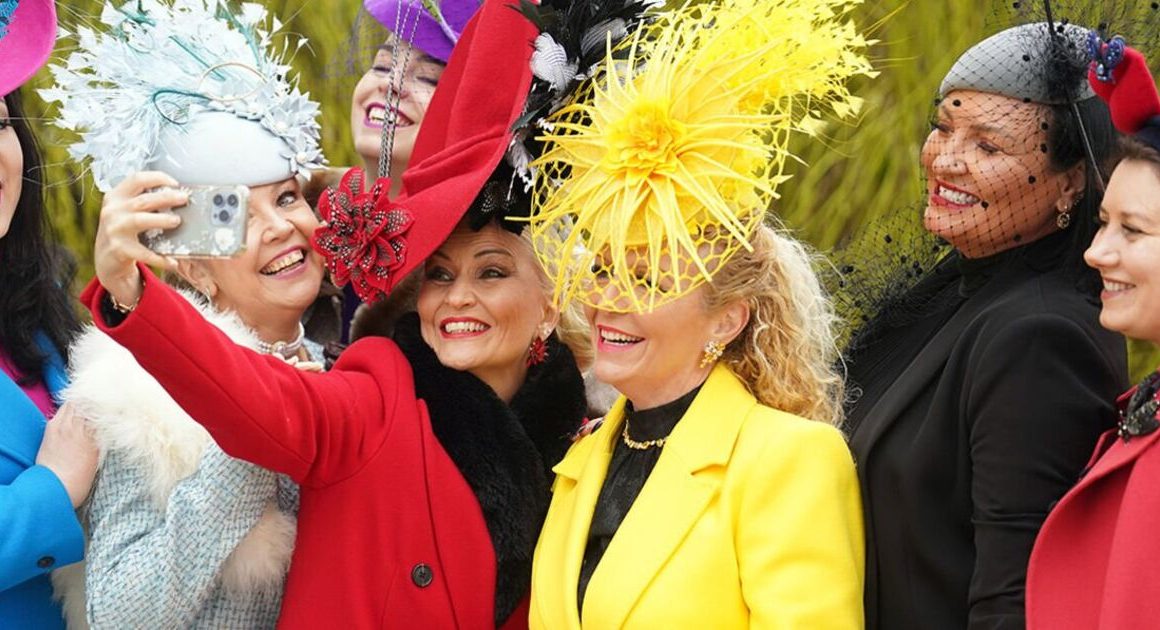 Cheltenham racegoers dazzle in bright spring tones