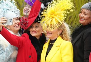 Cheltenham racegoers dazzle in bright spring tones