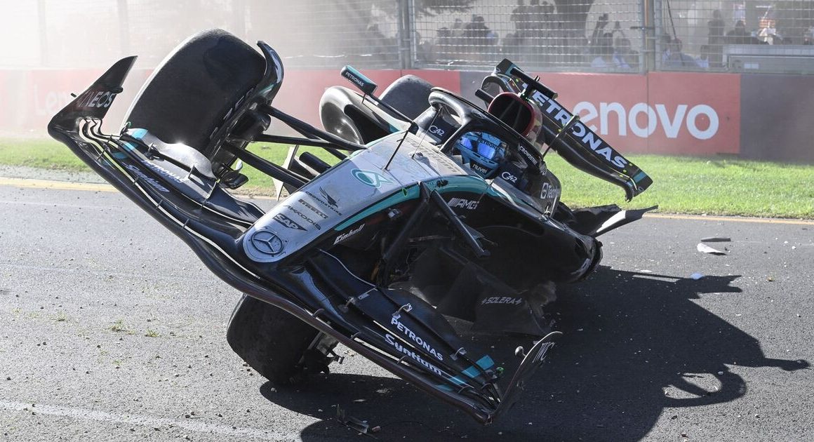 George Russell screamed down radio in terror after flipping Mercedes in scary Aus GP crash | F1 | Sport