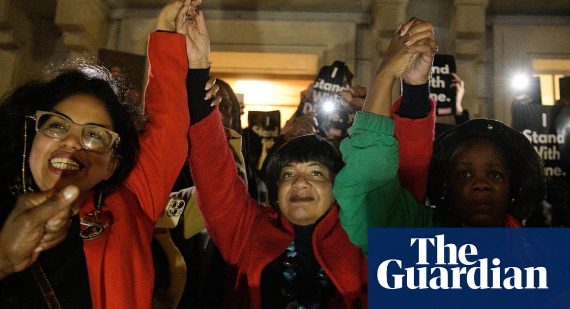 Diane Abbott thanks supporters at anti-racism rally in east London | Diane Abbott