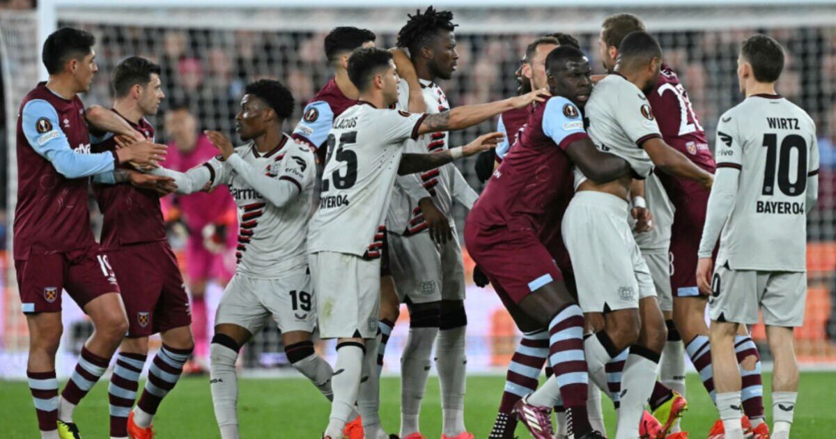 West Ham and Bayer Leverkusen in mass brawl after double red card | Football | Sport