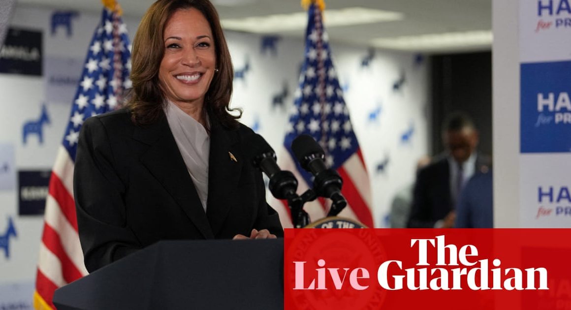 Kamala Harris says she is looking forward to accepting Democratic nomination as she secures support of enough delegates – live | US elections 2024