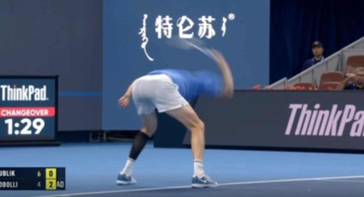 Alexander Bublik smashes racket to pieces in fit of rage during China Open loss