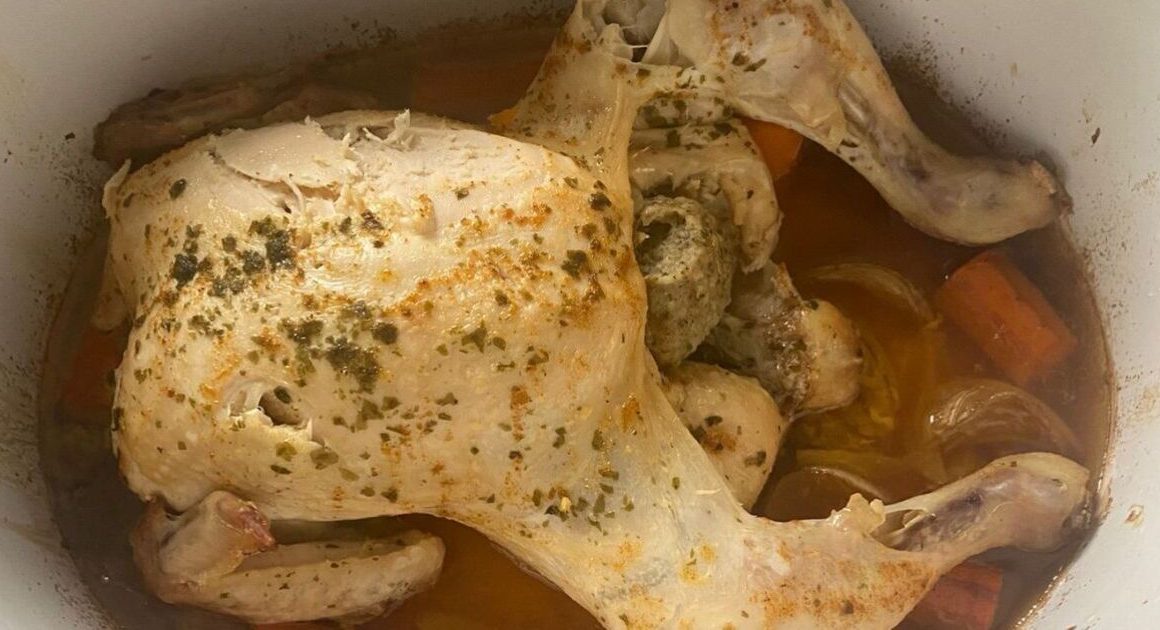 I cooked a delicious roast chicken in the slow cooker – I’ll never use an oven again