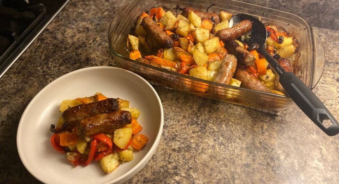 I made the ‘easiest ever’ sausage traybake in 5 minutes that was made better with 79p item