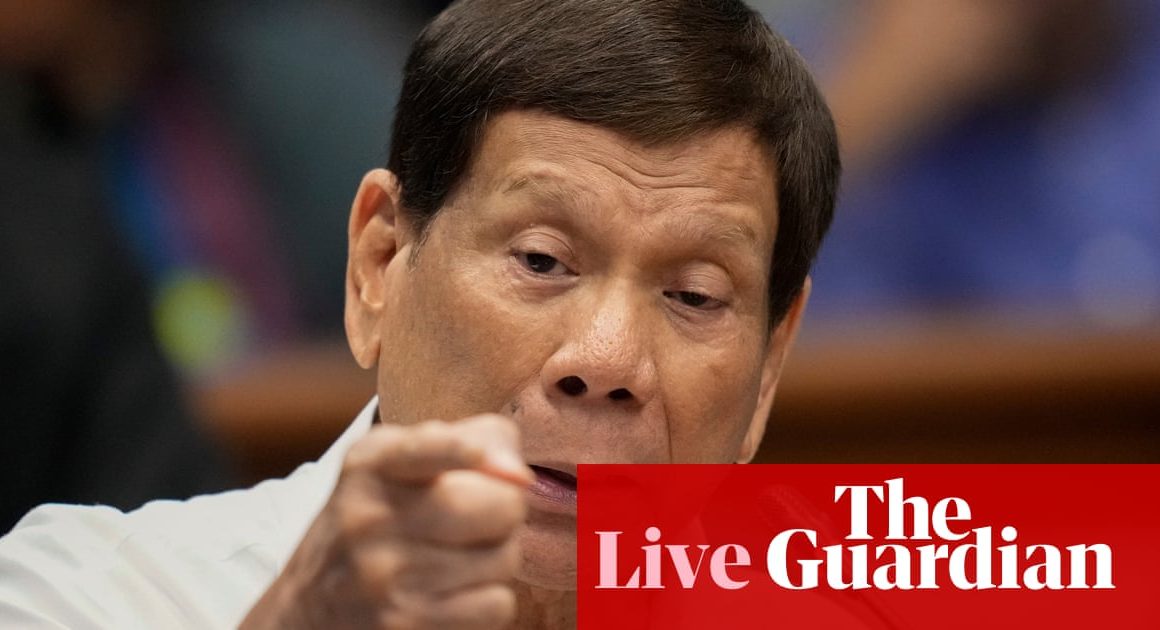 Former Philippines president Rodrigo Duterte to appear in Hague accused of crimes against humanity over war on drugs – live | Philippines