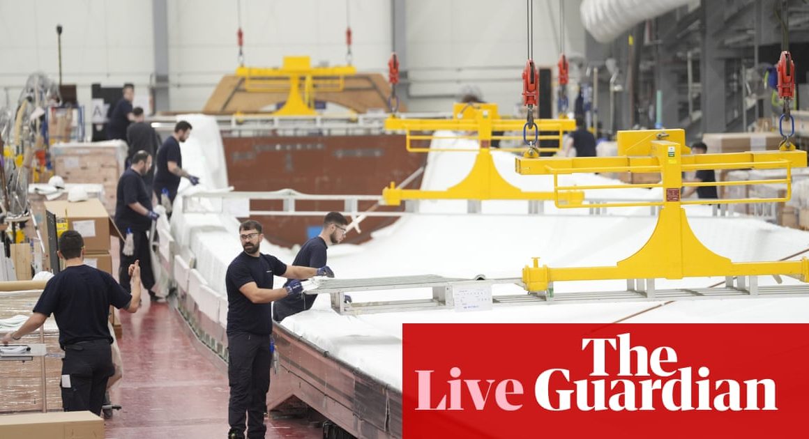 UK economy shrinks in January; stocks and euro jump on reported German debt deal – business live | Business