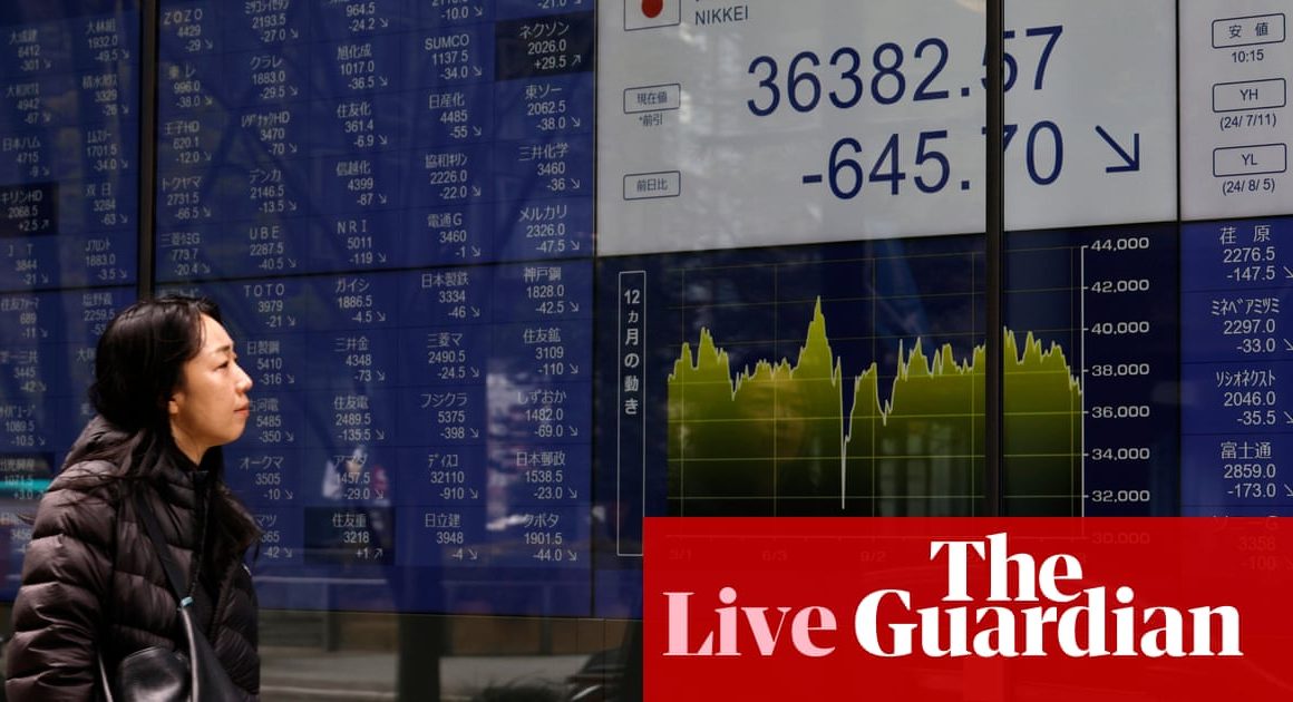 Growth fears grip markets as US recession worries hurt the dollar – business live | Business