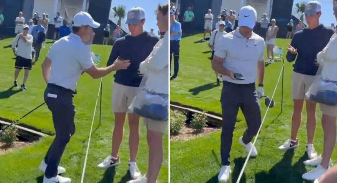 Rory McIlroy snaps at fan and snatches phone in tense moment | Golf | Sport