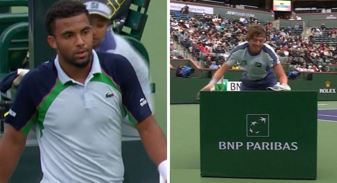 Indian Wells umpire tells players to wait for ‘mini storm’ as huge box blows across court | Tennis | Sport